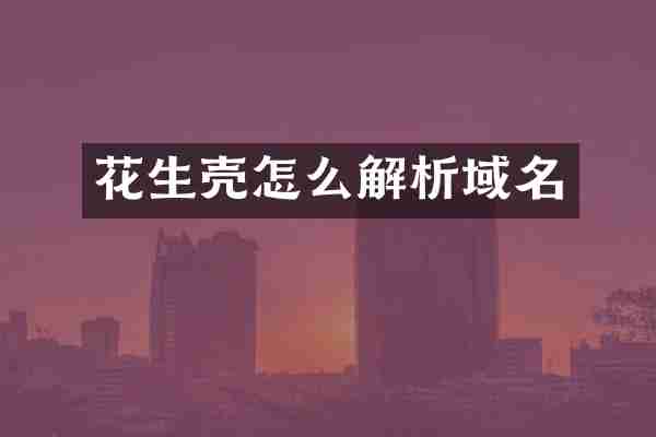 花生壳怎么解析域名