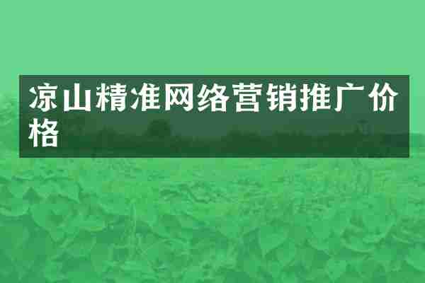 凉山精准网络营销推广价格