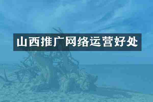 山西推广网络运营好处