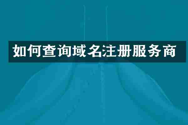 如何查询域名注册服务商