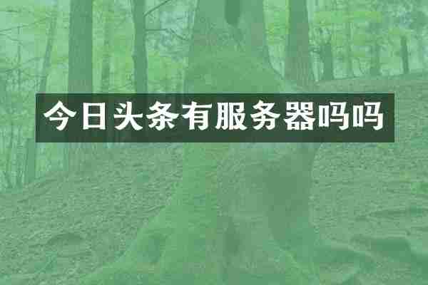 今日头条有服务器吗吗