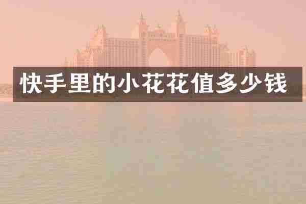 快手里的小花花值多少钱