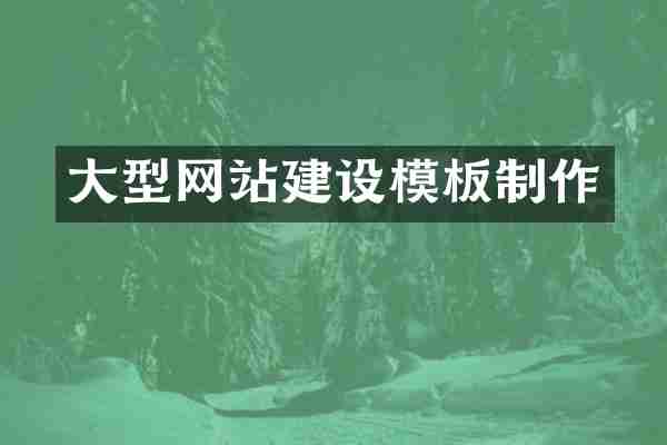 大型网站建设模板制作