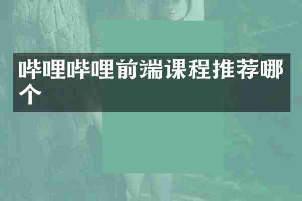 哔哩哔哩前端课程推荐哪个