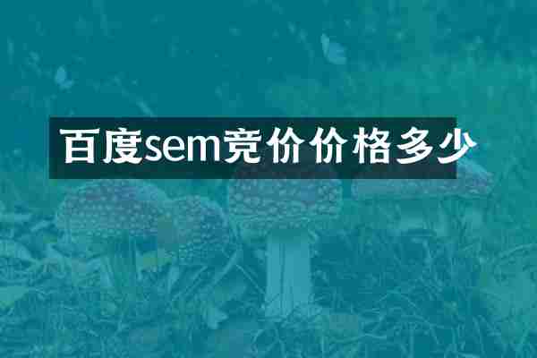 百度sem竞价价格多少