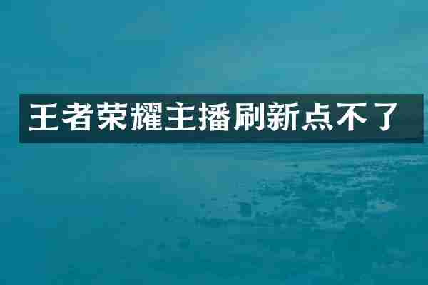 王者荣耀主播刷新点不了