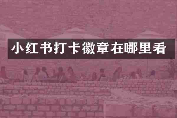 小红书打卡徽章在哪里看