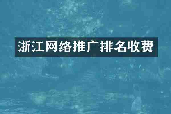 浙江网络推广排名收费