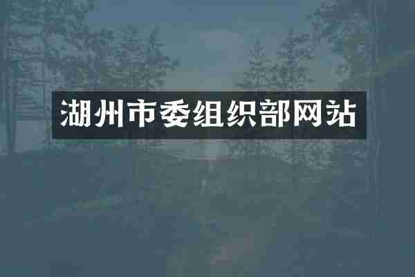 湖州市委组织部网站