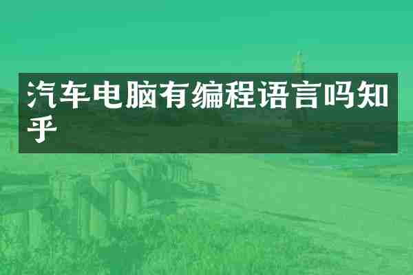 汽车电脑有编程语言吗知乎