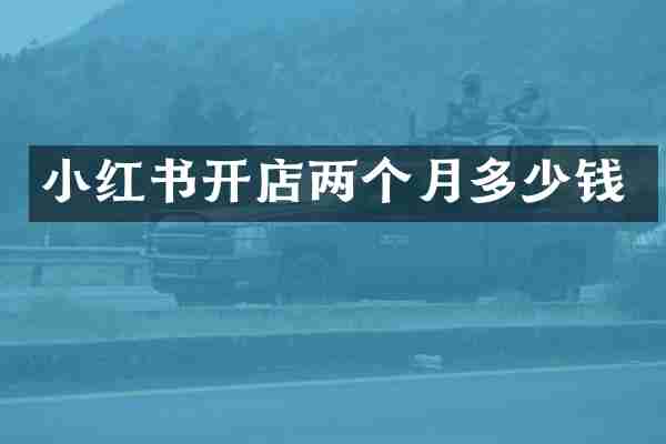 小红书开店两个月多少钱