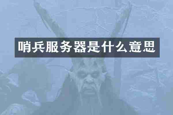 哨兵服务器是什么意思