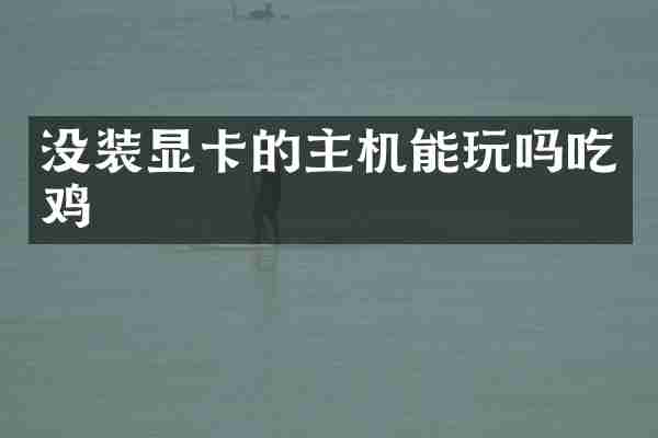 没装显卡的主机能玩吗吃鸡
