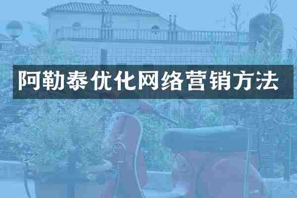 阿勒泰优化网络营销方法
