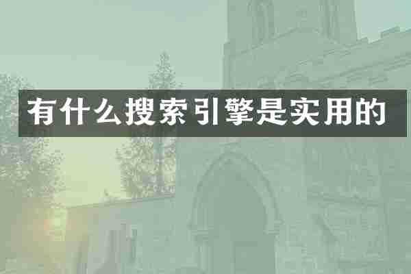 有什么搜索引擎是实用的