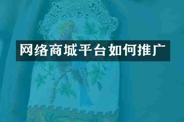 网络商城平台如何推广