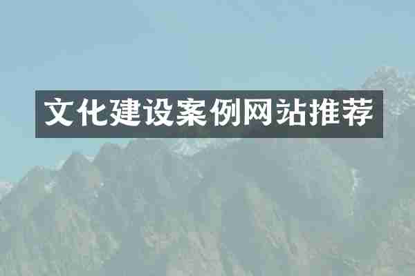 文化建设案例网站推荐