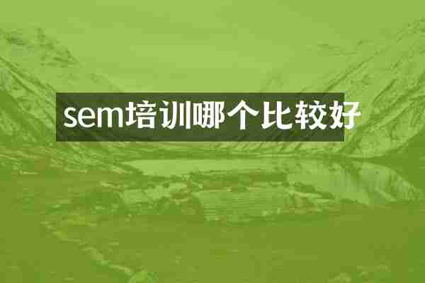 sem培训哪个比较好