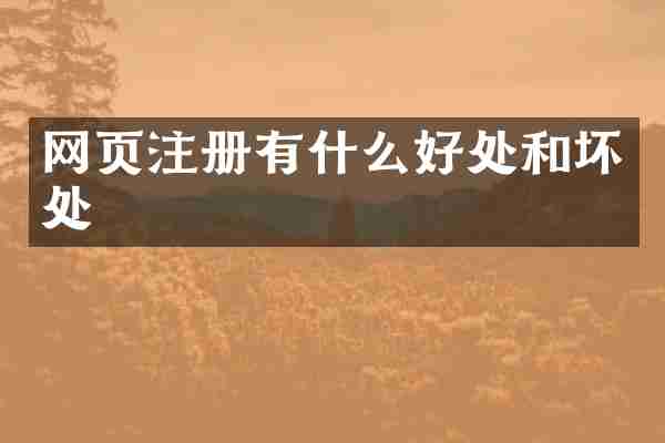 网页注册有什么好处和坏处