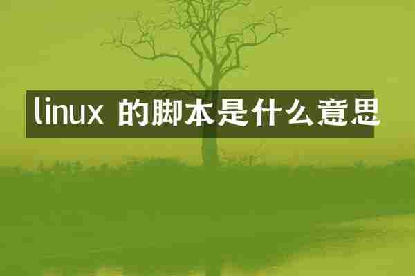 linux 的脚本是什么意思
