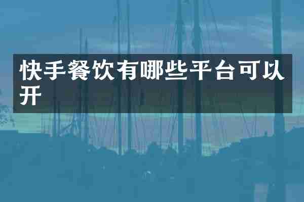 快手餐饮有哪些平台可以开