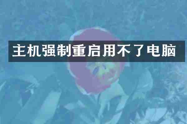 主机强制重启用不了电脑