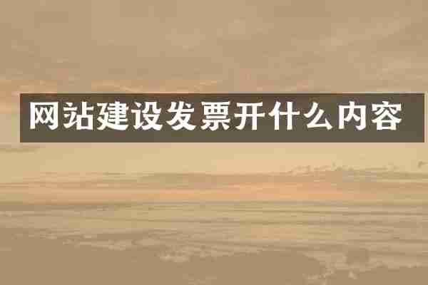 网站建设发票开什么内容
