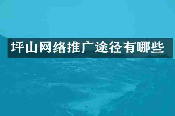 坪山网络推广途径有哪些