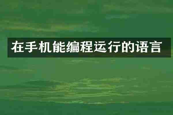 在手机能编程运行的语言