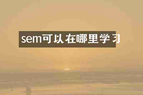 sem可以在哪里学习