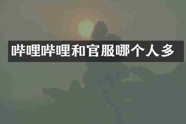 哔哩哔哩和官服哪个人多