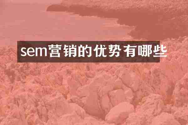 sem营销的优势有哪些