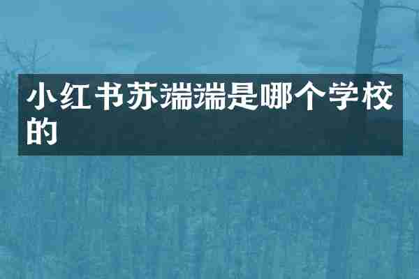 小红书苏端端是哪个学校的