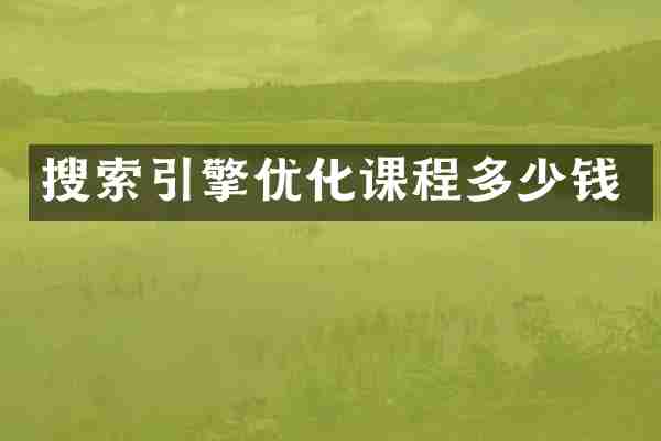 搜索引擎优化课程多少钱