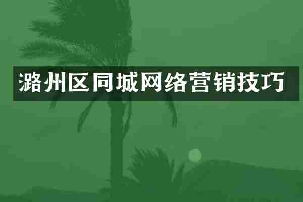 潞州区同城网络营销技巧