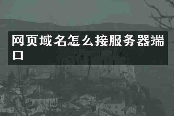 网页域名怎么接服务器端口