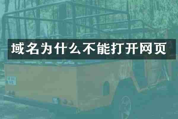 域名为什么不能打开网页
