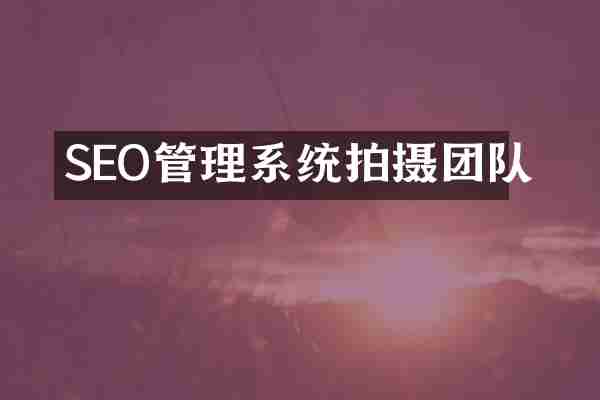 SEO管理系统拍摄团队