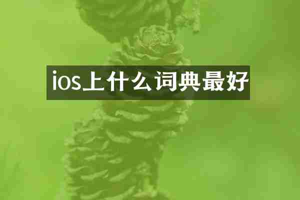 ios上什么词典最好