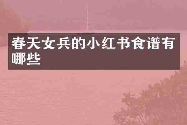 春天女兵的小红书食谱有哪些