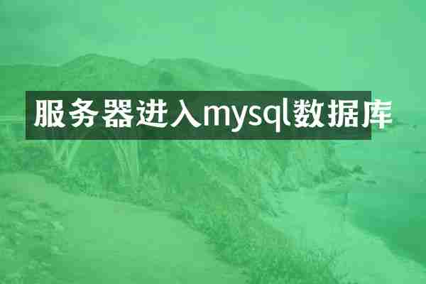 服务器进入mysql数据库