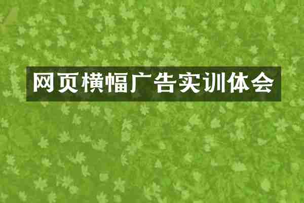 网页横幅广告实训体会