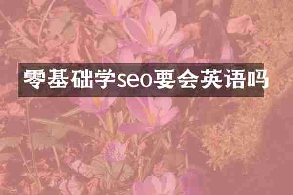 零基础学seo要会英语吗