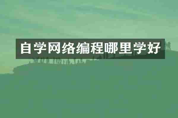 自学网络编程哪里学好