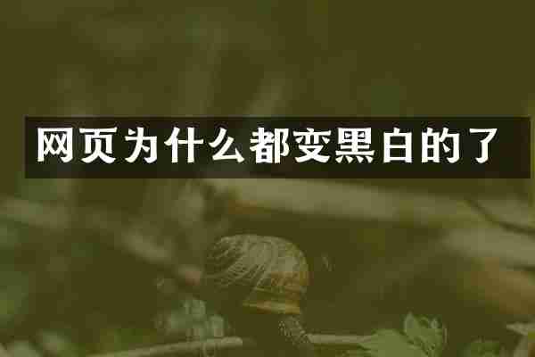 网页为什么都变黑白的了