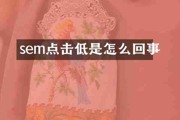 sem点击低是怎么回事
