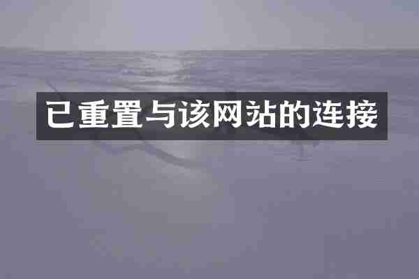 已重置与该网站的连接