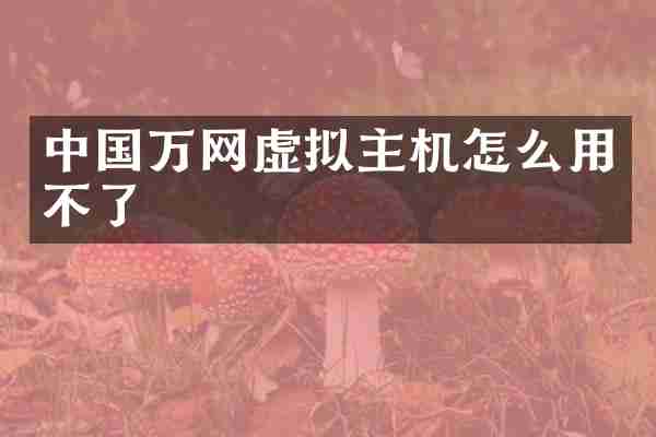 中国万网虚拟主机怎么用不了