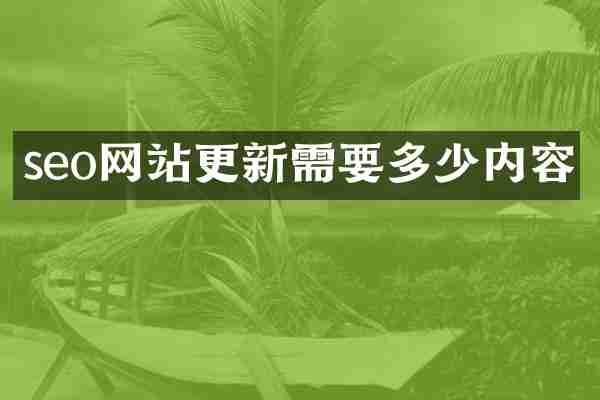 seo网站更新需要多少内容