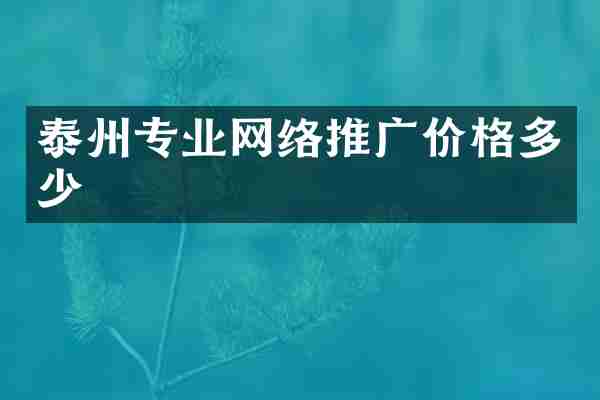 泰州专业网络推广价格多少